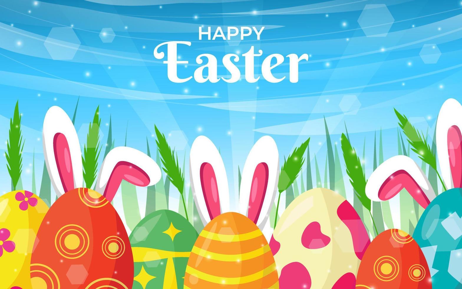 Happy Easter with Egg Background vector
