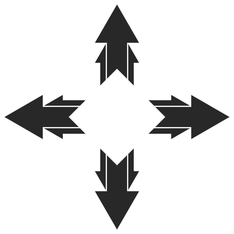 Icon arrow transfer move, switch four 4 way exchange logo vector