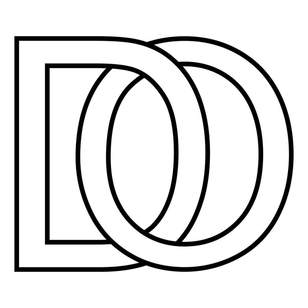 Logo sign do od, icon sign do interlaced letters d o vector