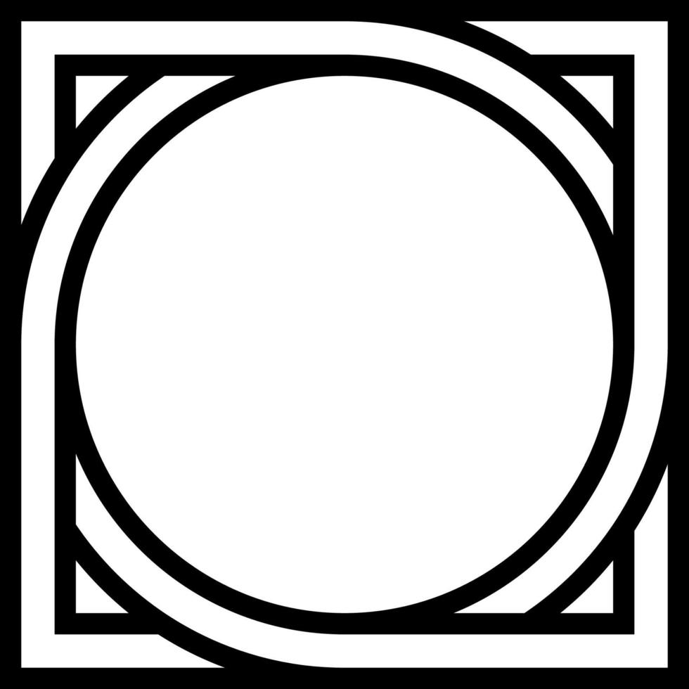 geometric shape pattern circle inscribed in a square vector