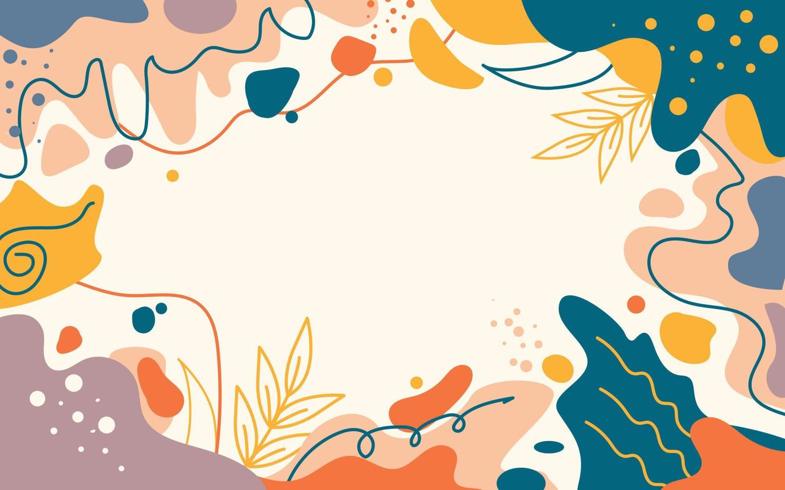 Hand drawn nature minimalist background vector