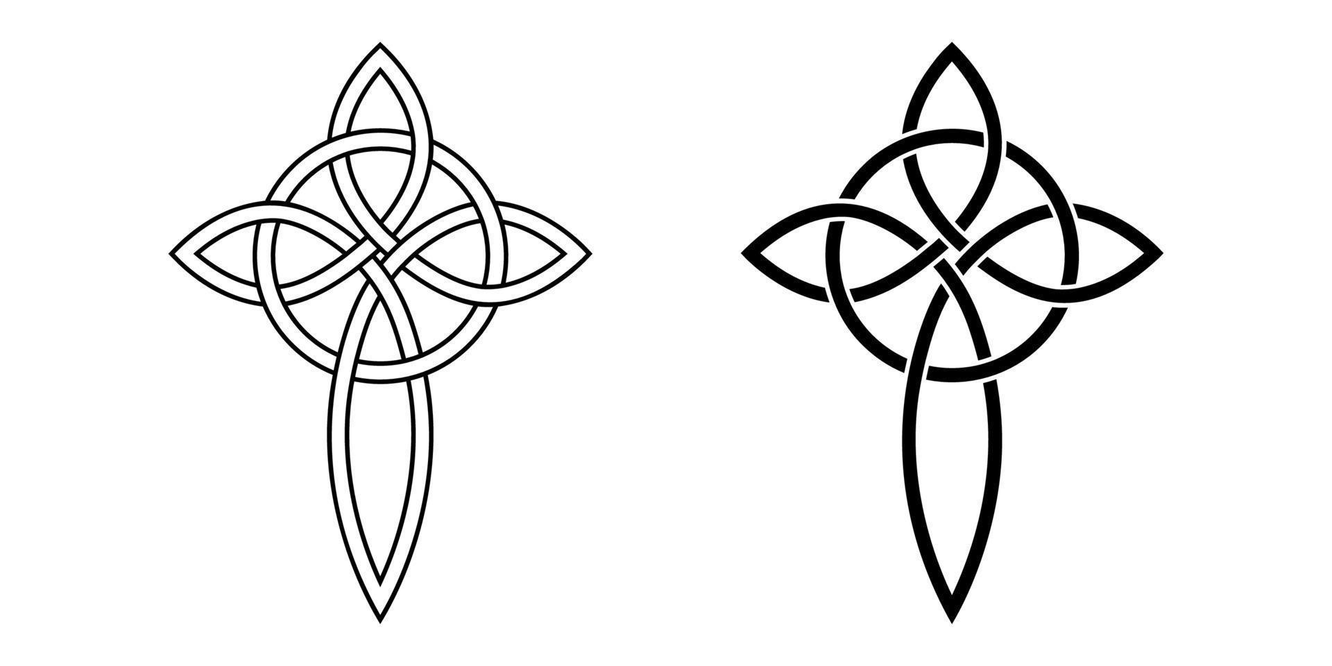 Celtic cross knot and circle gorgeous pendant symbol friendship, affection love for God and faith, cross knot with ring vector