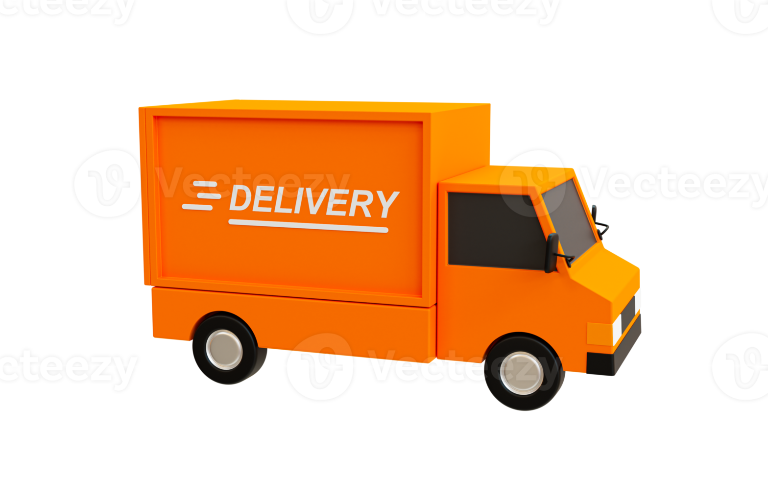 3d cartoon Delivery truck. products delivery vehicle. Parcels transportation car. 3d rendering illustration. png