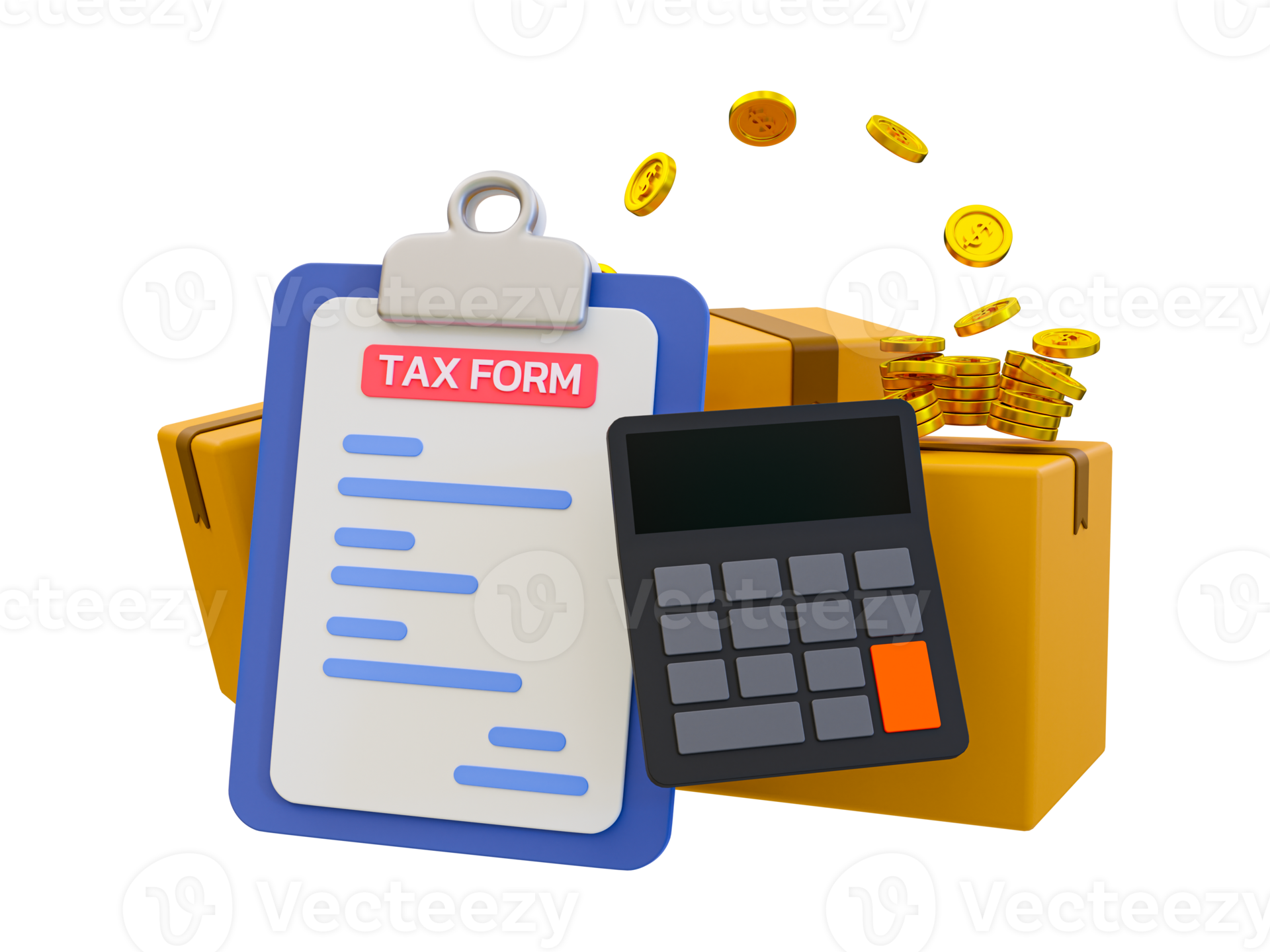 3d minimal accounting taxation concept. tax calculating concept. Taxes