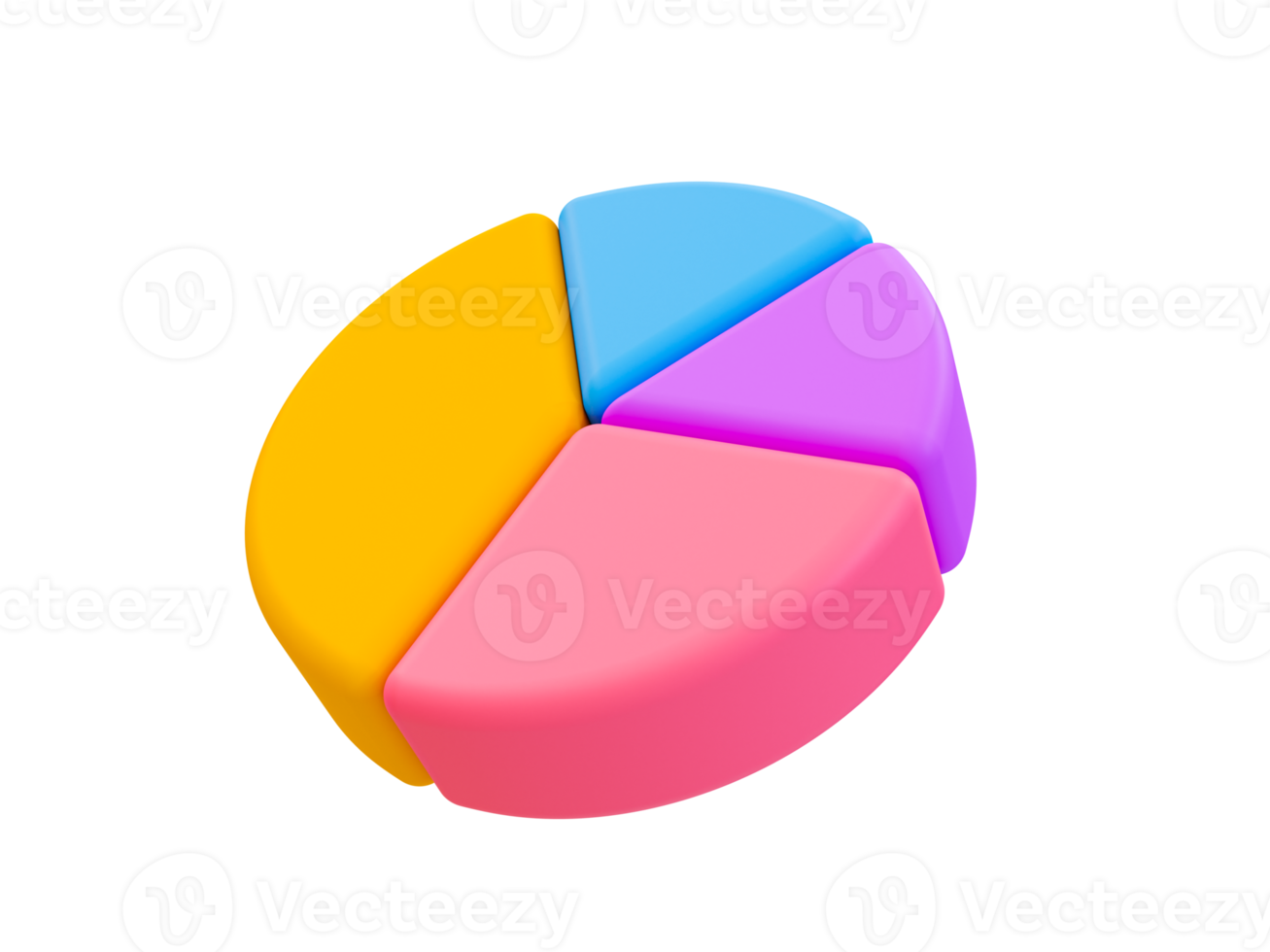 3d minimal pie chart. data analysis icon. pie graph. 3d illustration. png