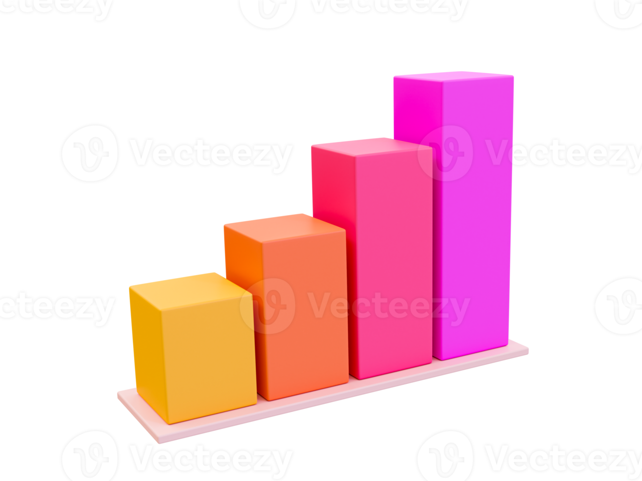 3d minimal bar chart. data analysis. bar graph. 3d illustration. png