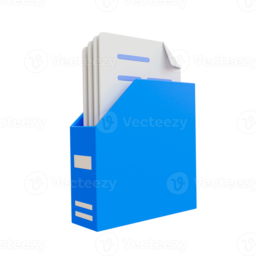 3d des dossiers rétention. les documents stockage. document dossier icône. 3d illustration. png