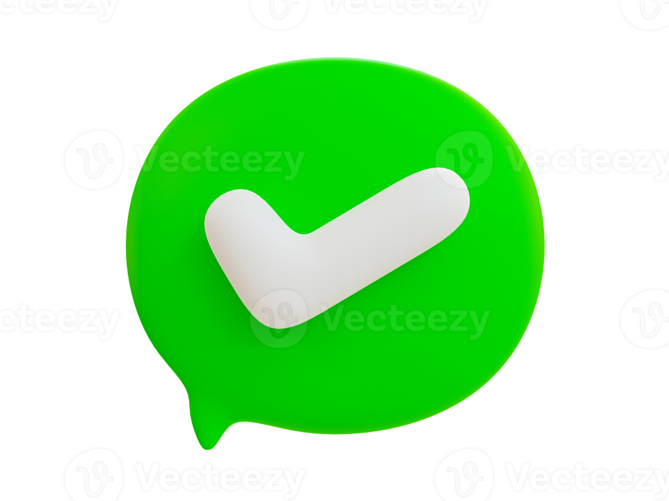 3d minimaal groen controleren Mark symbool. correct teken. krijgen een groen licht concept. goedgekeurd, geaccepteerd, OK, geaccepteerd, Rechtsaf. Kruis aan Mark icoon. 3d illustratie. png