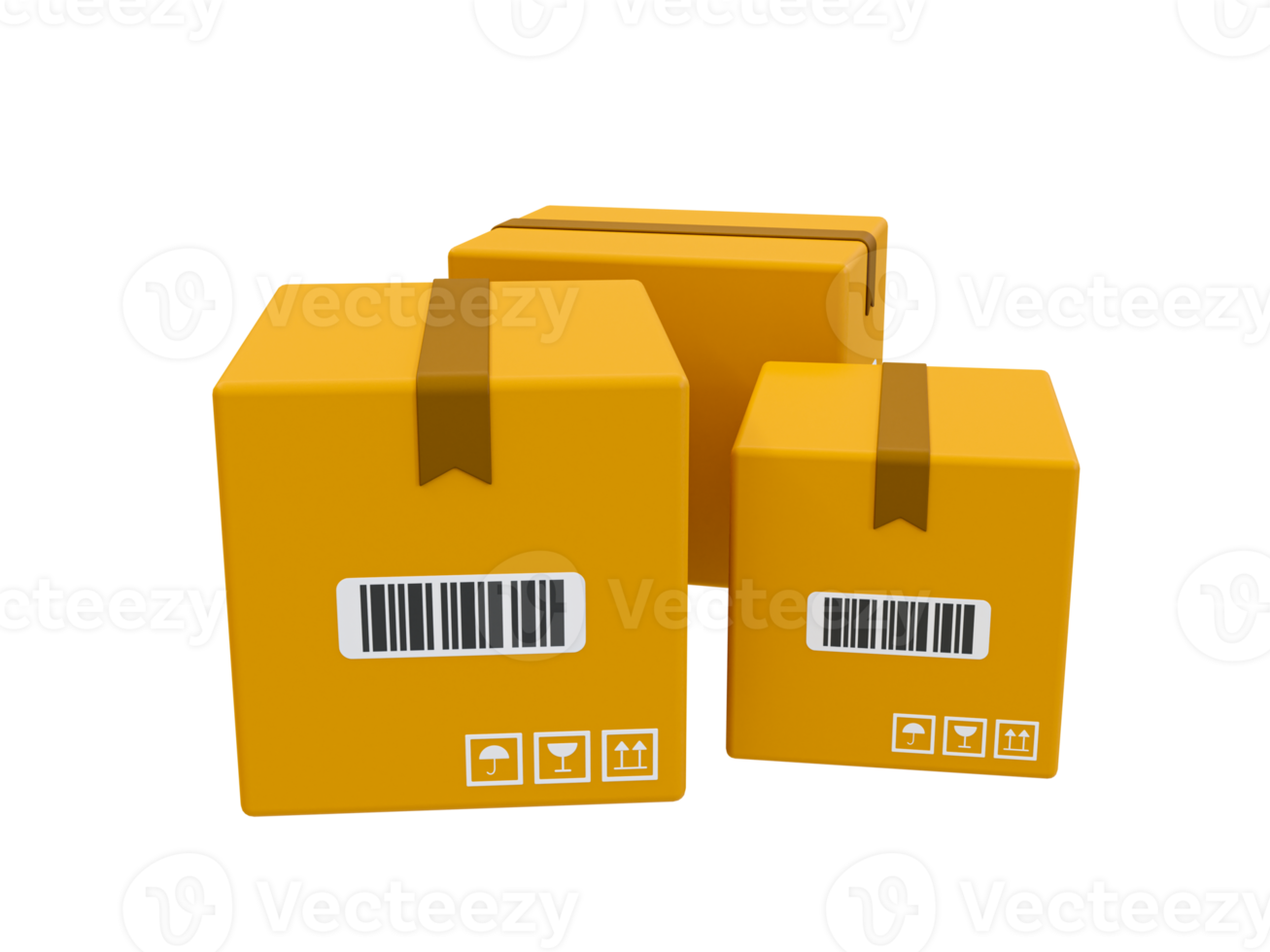 3d minimal product delivery. Parcels transportation. Goods distribution. A pile of cardboxes. 3d rendering illustration. png