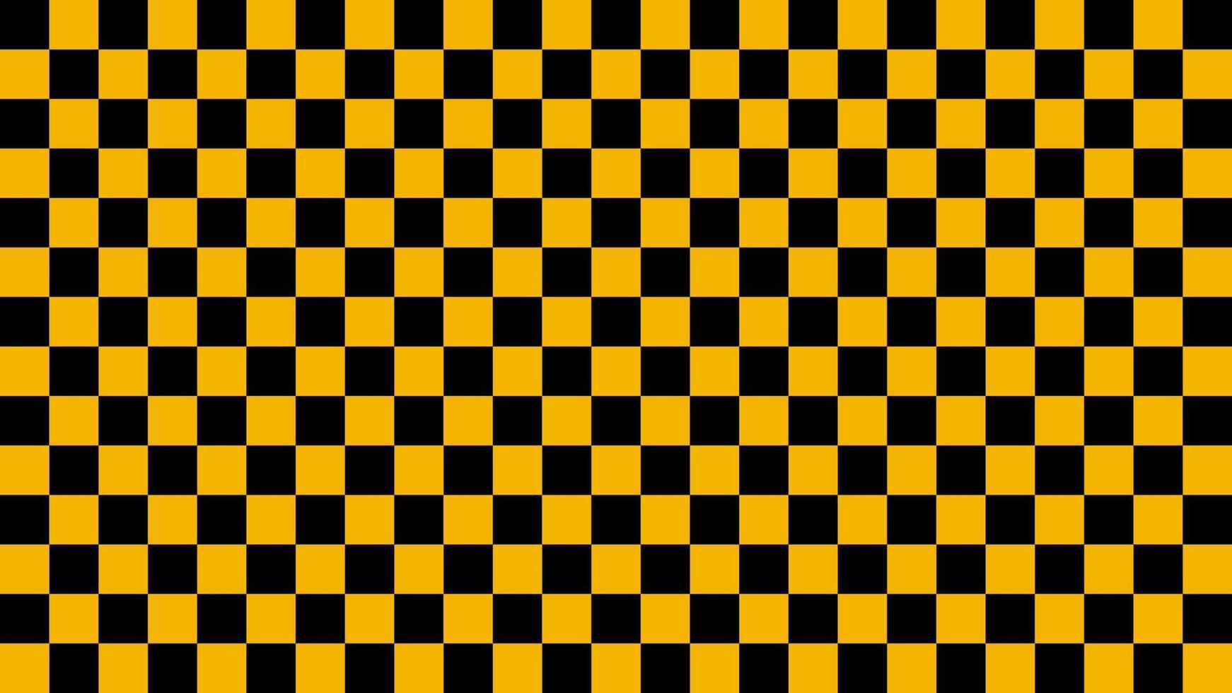 Yellow black square checkered, check flag pattern, grid texture checkerboard vector