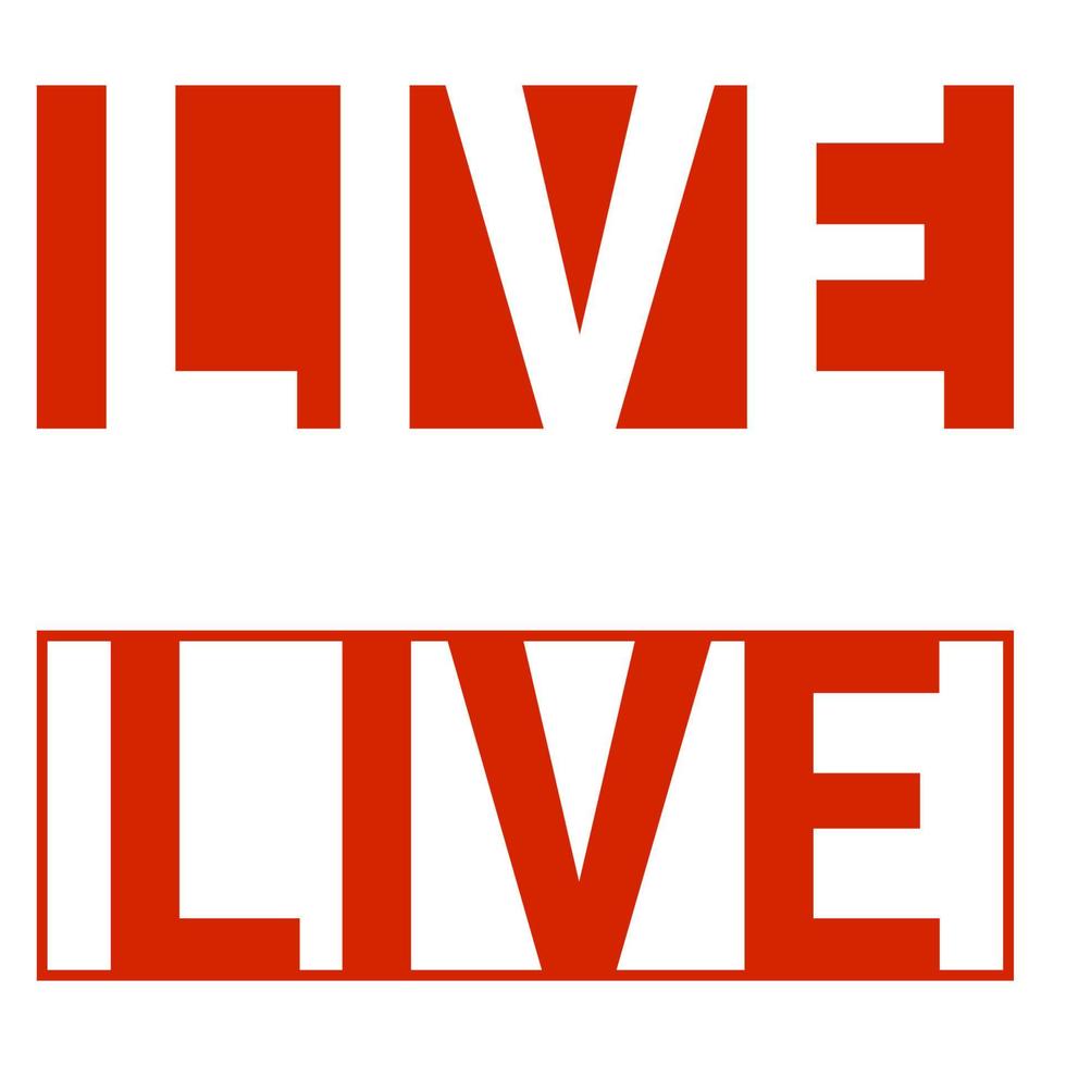 live stream icon social networks, red letters inform about the live stream vector