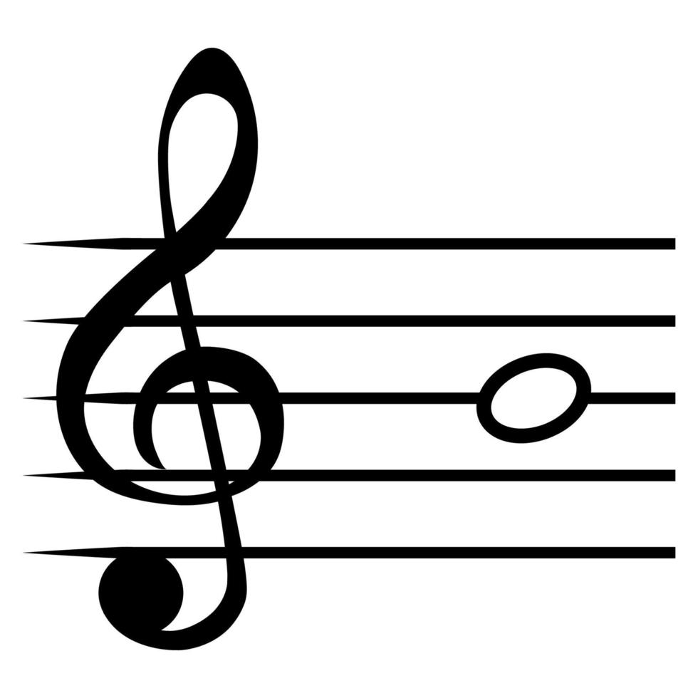 Note ci h music staff lines G clef solfege note vector