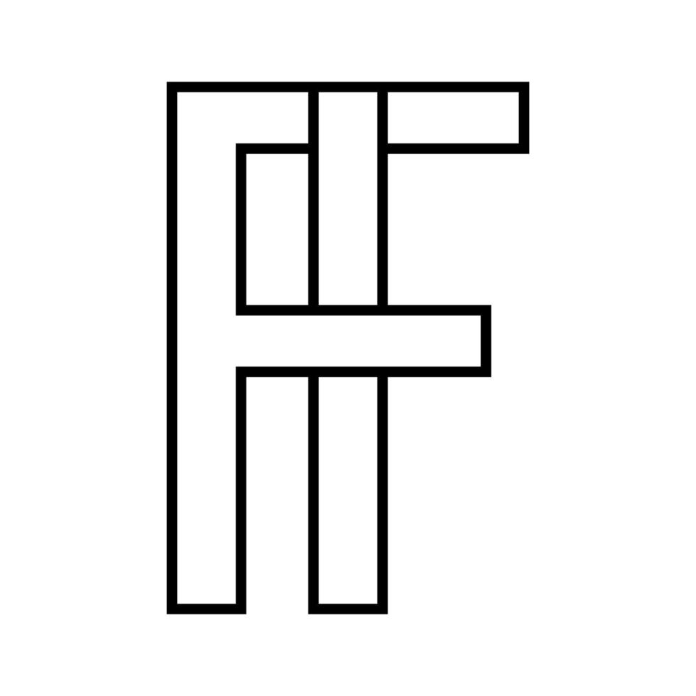 logo firmar, fi Si icono nft fi entrelazado letras F yo vector