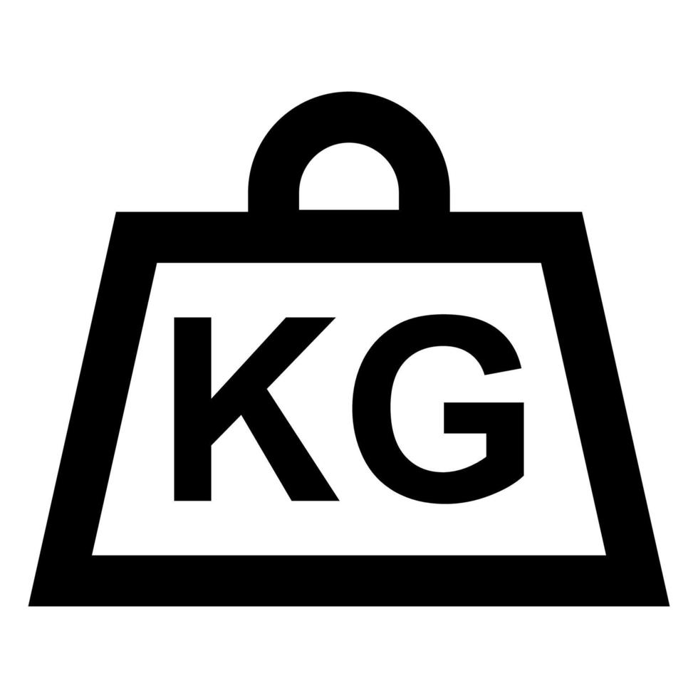 Weight measurement icon in kilograms, kettlebell weight kilogram vector