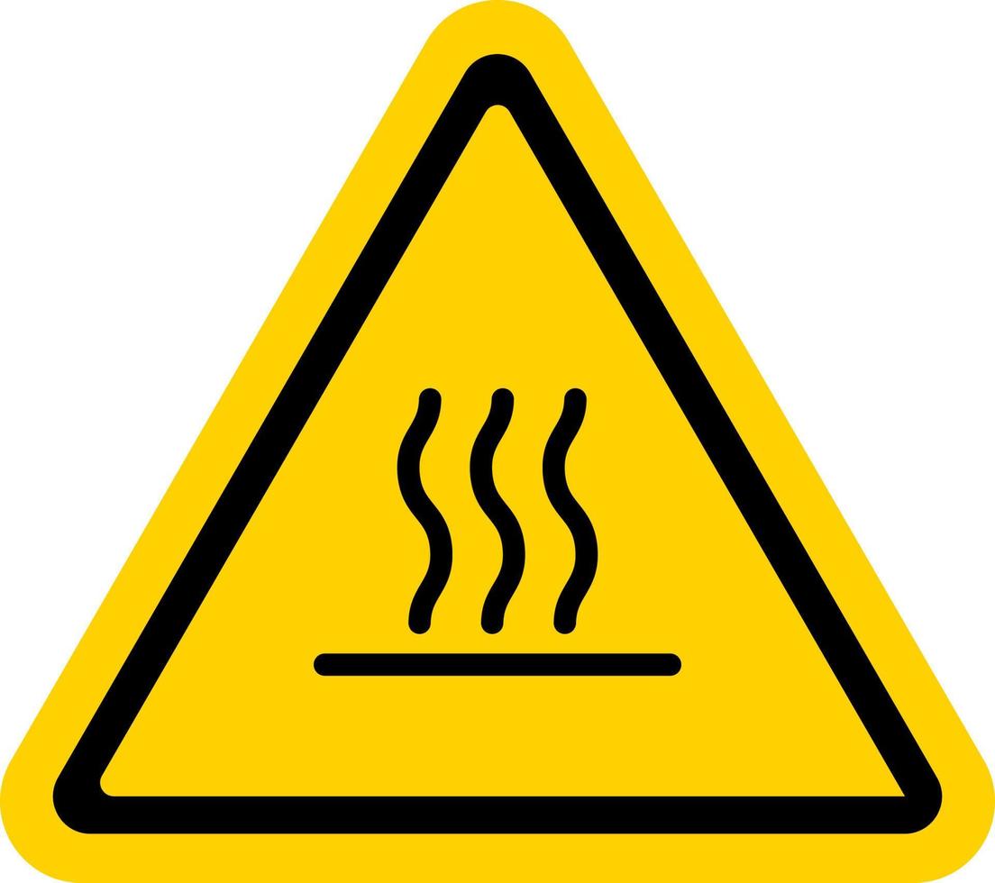 triangular sign danger hot surfaces inside avoid contact burn vector