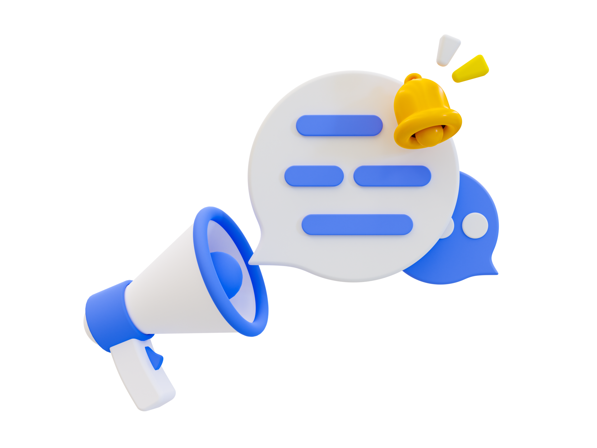 3d minimal notification icon. Announcement Icon. Marketing