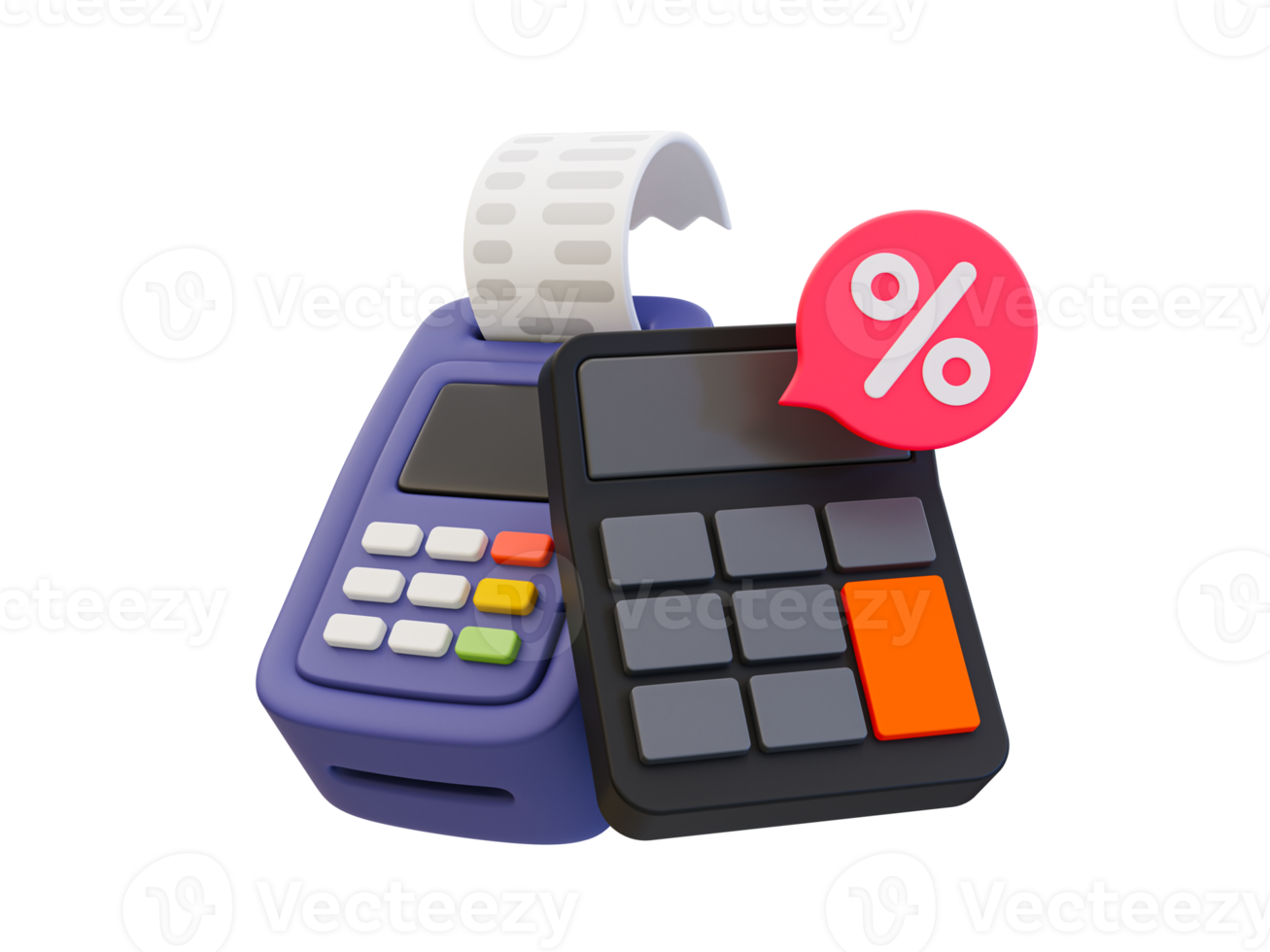 3d minimal Special discount offer icon. Flash sale. Special big sale offer. Calculator with a payment terminal machine and sale tag. 3d illustration. png