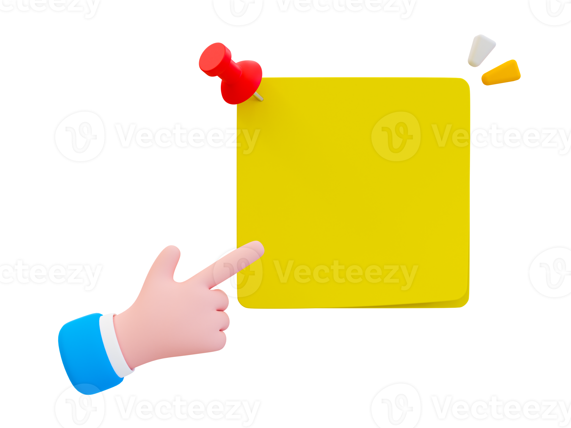 3d minimal sticky note template. Blank postit notes. Schedule or