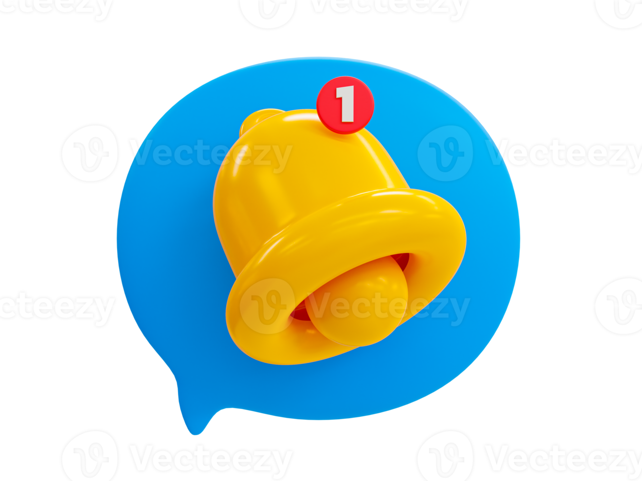 3d minimal New notification alert. New update reminder. A bell icon with message box. 3d illustration. png