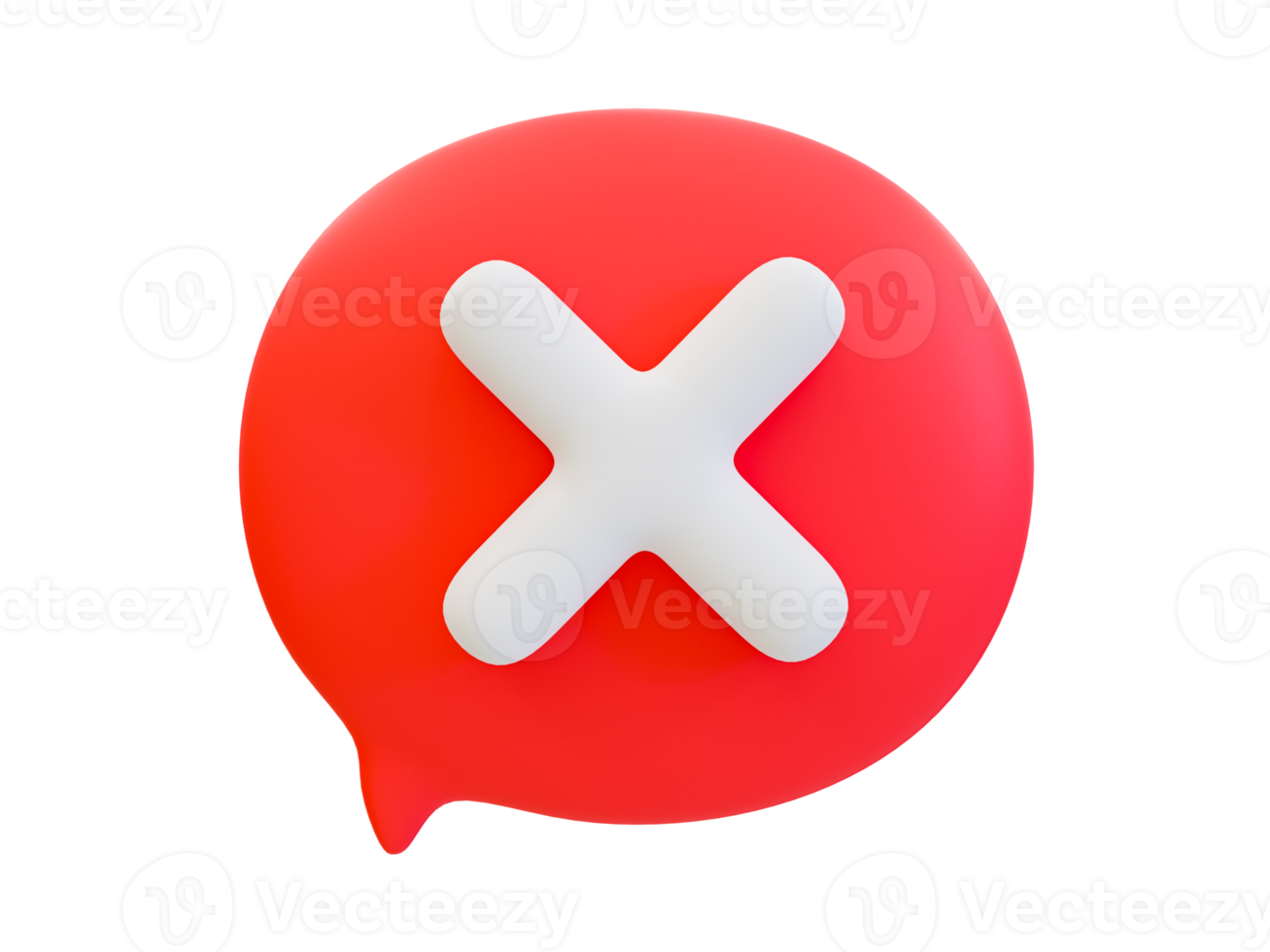 3d minimal Red wrong mark. cancel icon. rejected, disapproved, no, False, not Ok, wrong Choices. Cross mark icon. 3d illustration. png