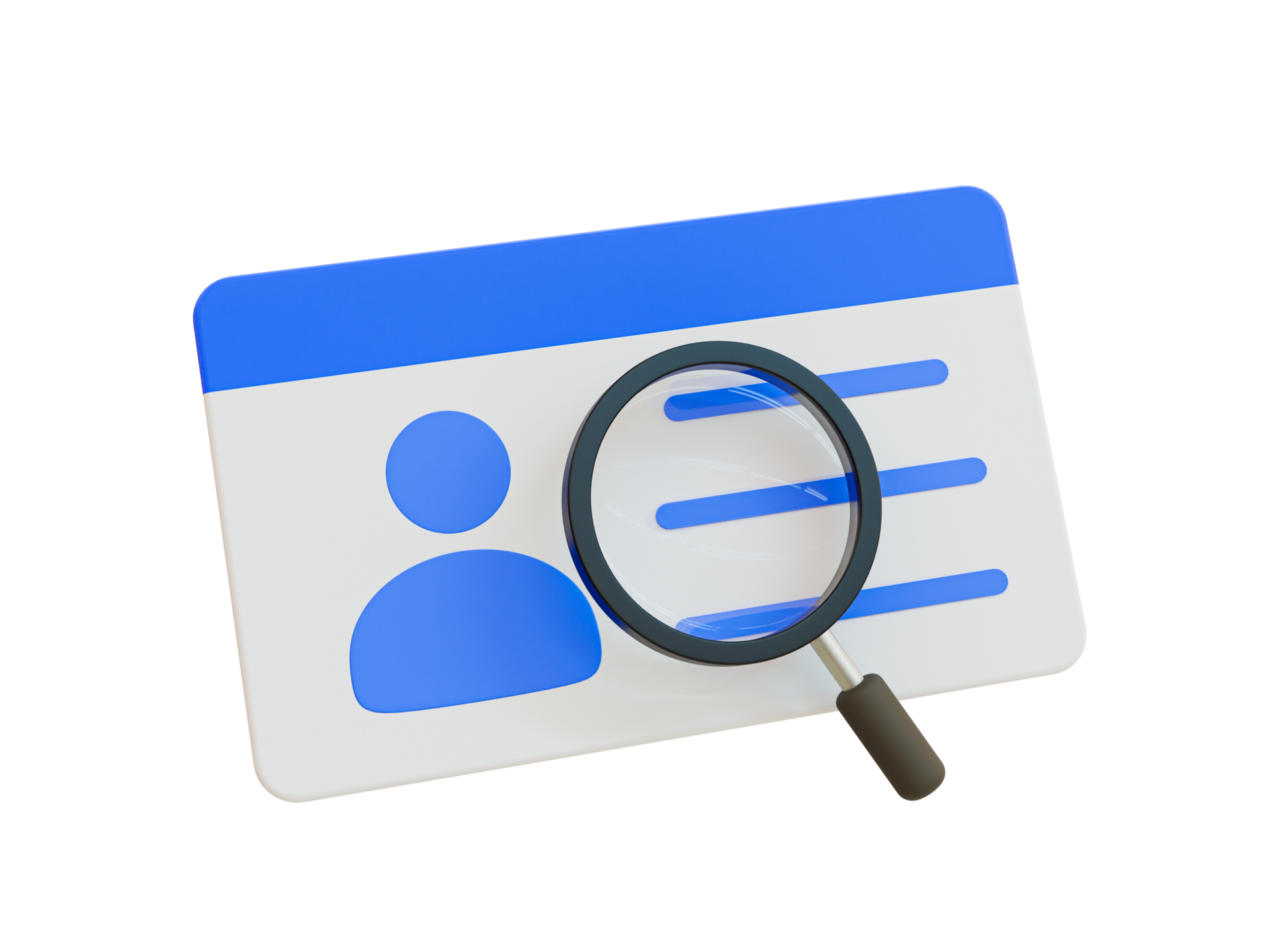 3d minimal ID card verification. user authorization. ID card with