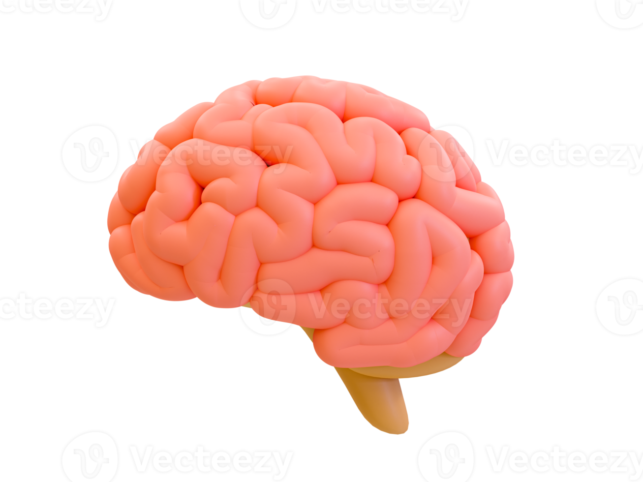 3d minimal cerveau. apprentissage et éducation concept. symbole de connaissance. 3d illustration. png