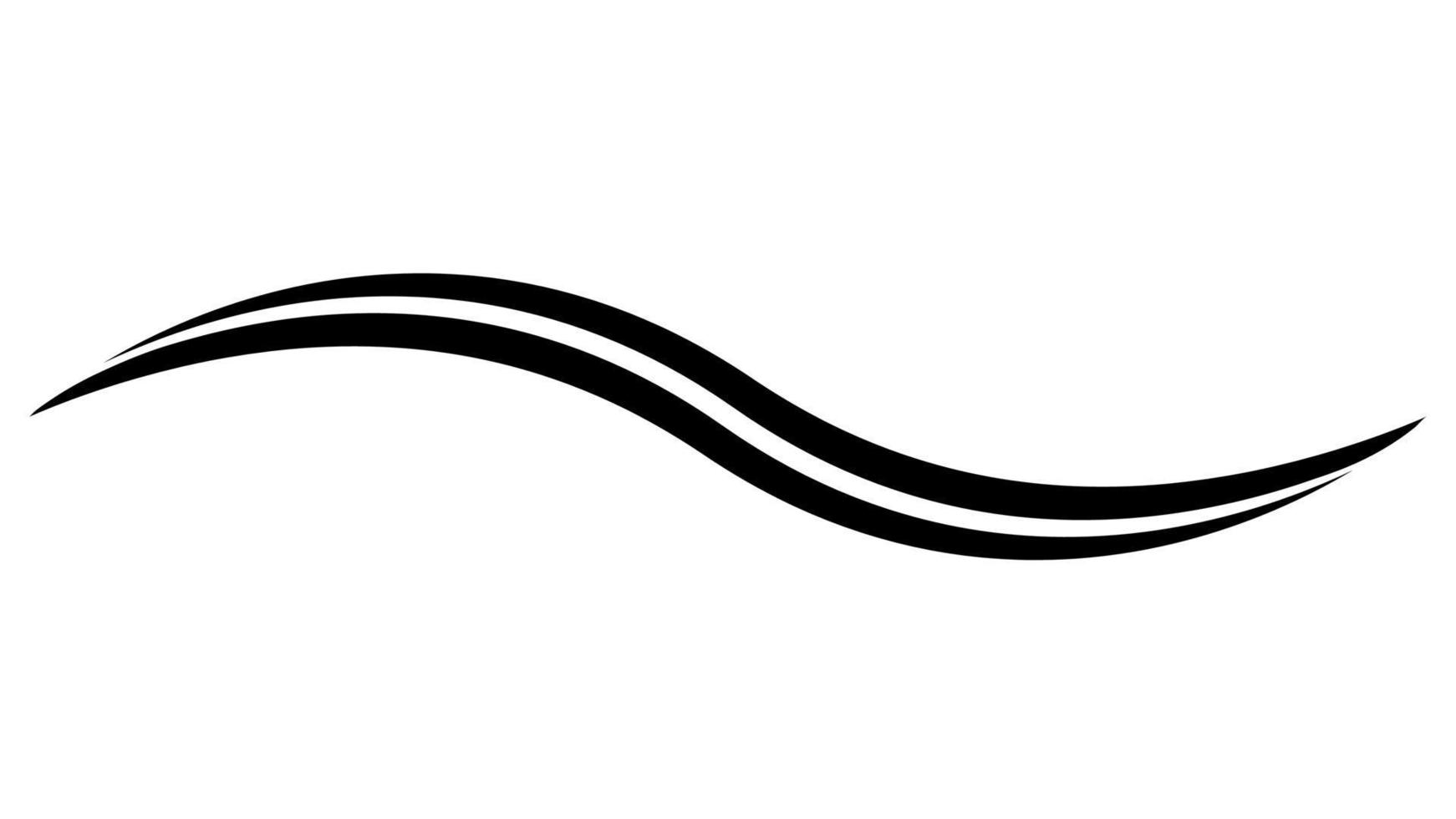 doble curva ola, vector sencillo agua, silbido ondulado tira largo