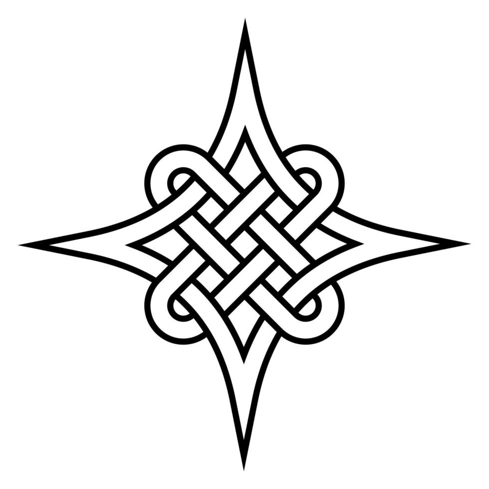 Celtic quaternary knot of eternity, vector celtic pattern symbol close connection and eternal love