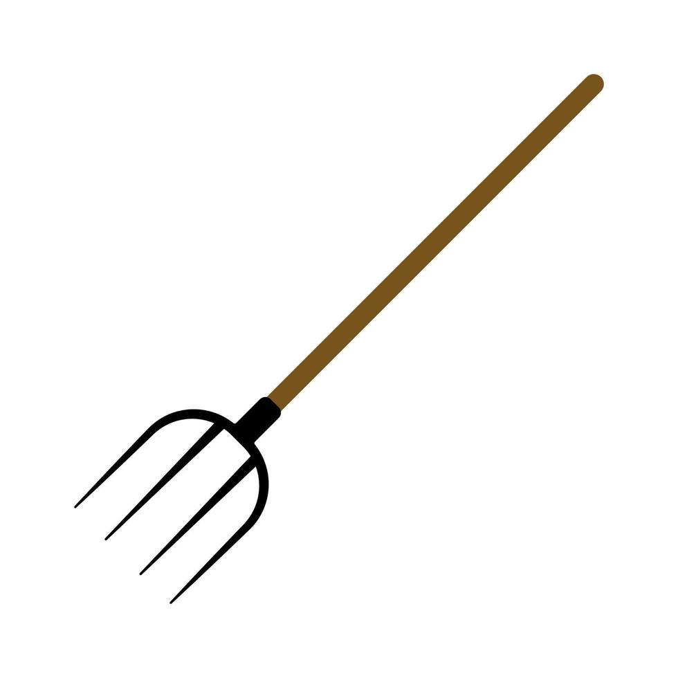 pitchfork for agricultural work with hay and grass vector pitchfork simple drawing