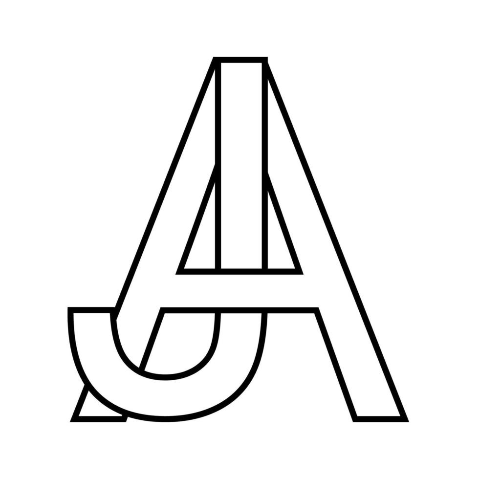 Logo sign aj icon sign interlaced letters A, J vector logo aj first capital letters pattern alphabet a, j