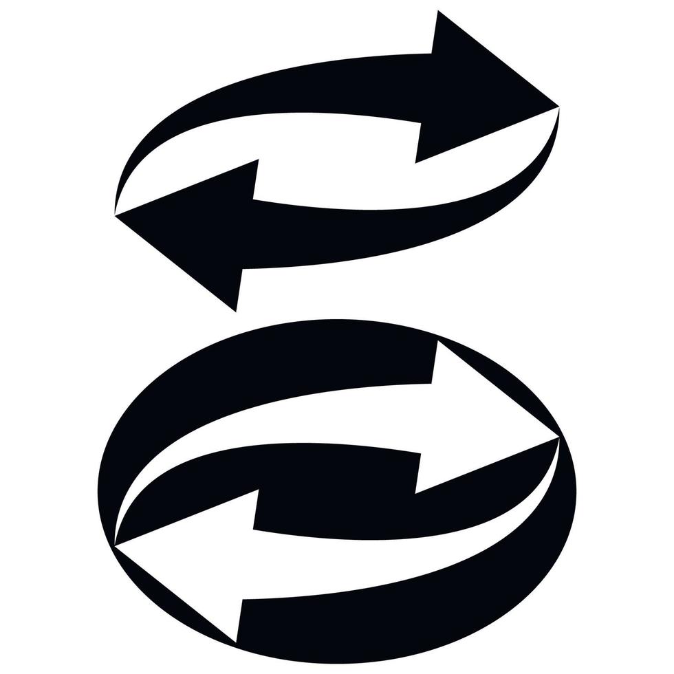 Sign symbol update reload, vector circular arrows in circle, the concept of recycling and renewal