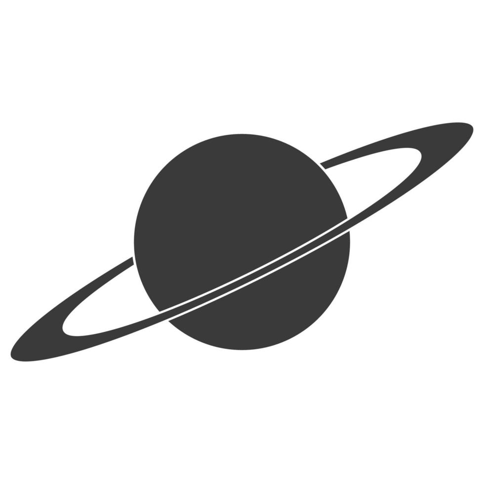 planet icon with an orbital ring, vector logo sign planet with orbit around the equator