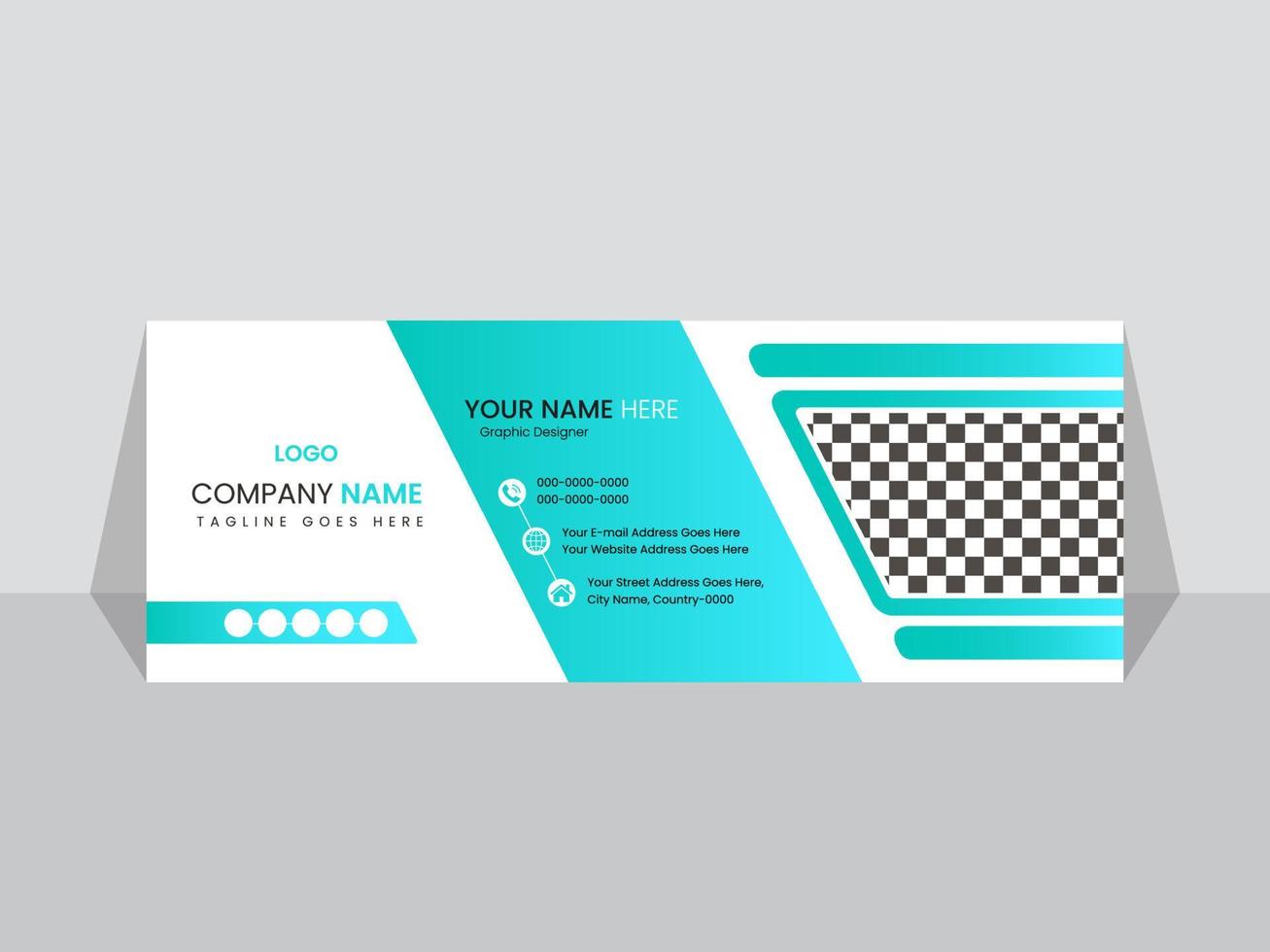 Email signature, email footer template or web banner vector