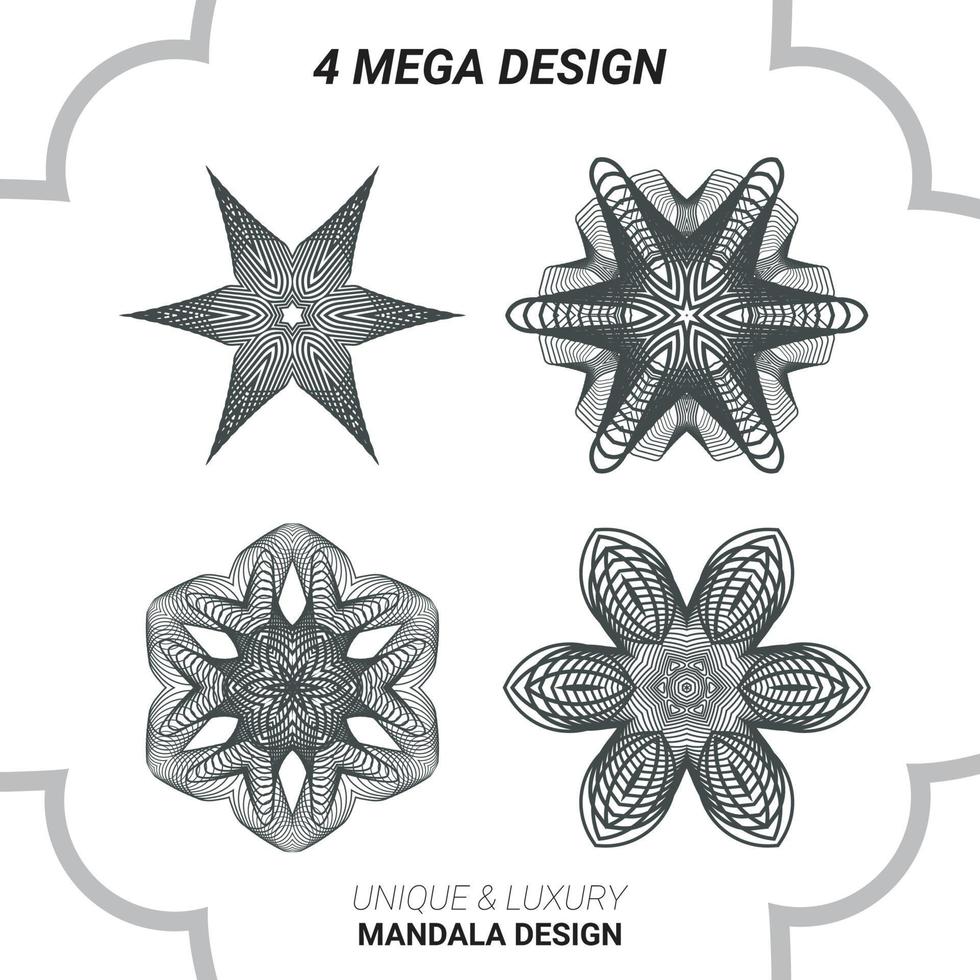 Mandala design with line art vector