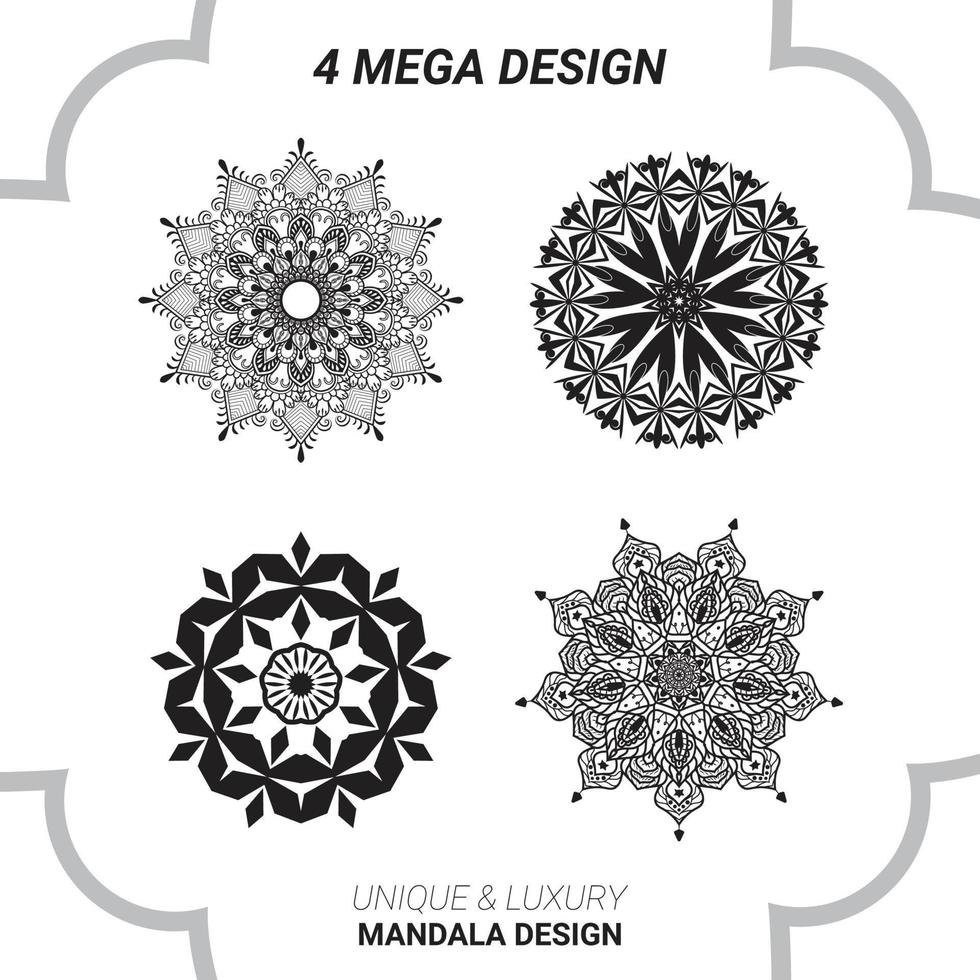 Mandala design, henna, tattoo, fabric vector