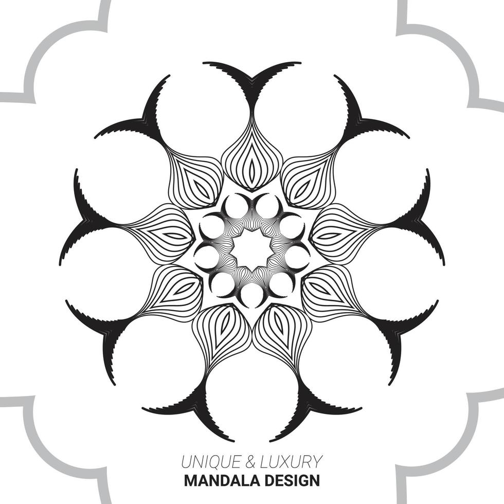 Mandala design with line art vector