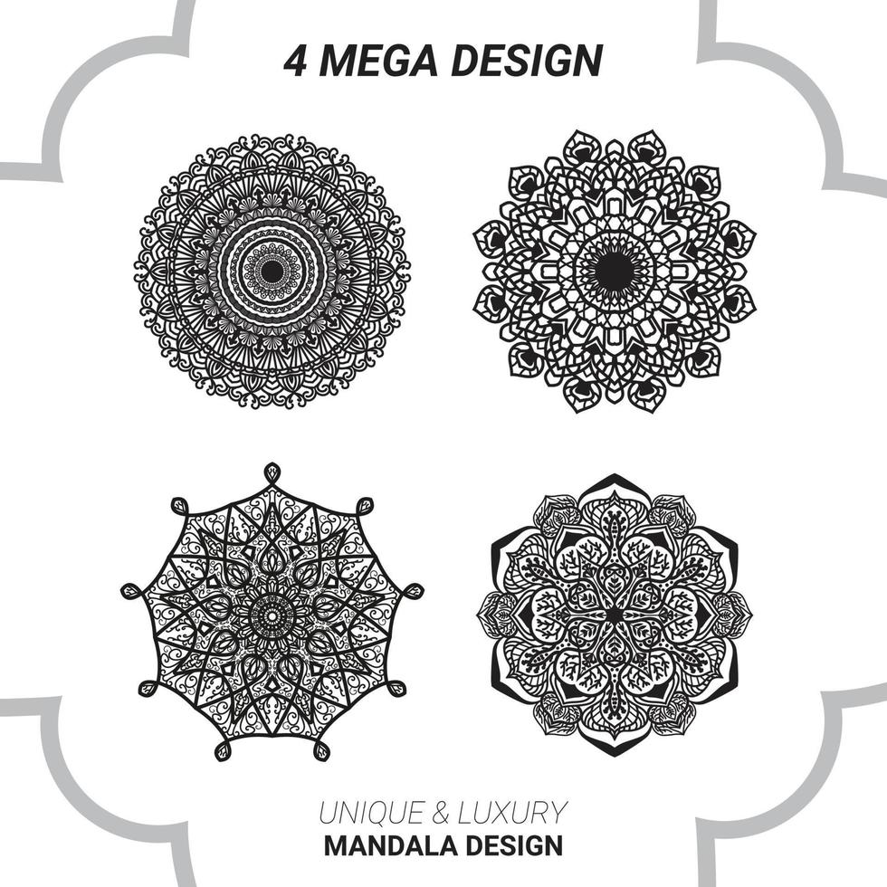 Mandala design, henna, tattoo, fabric vector