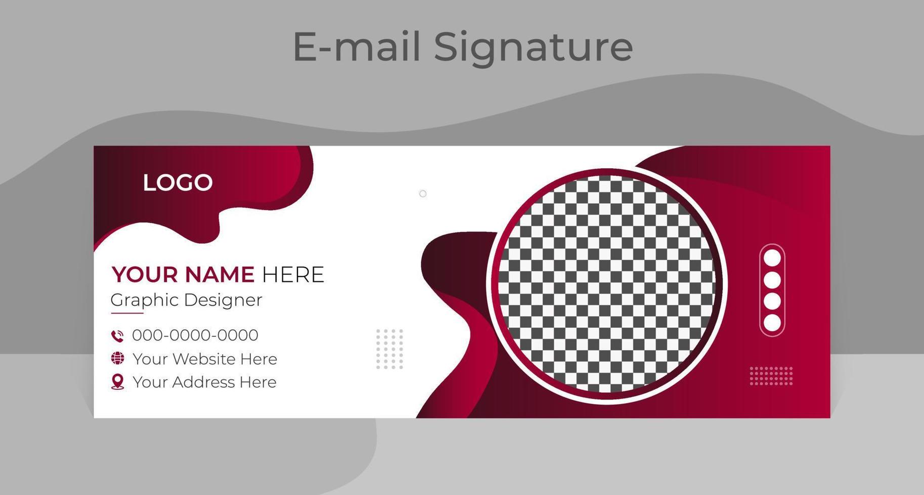 Email signature, email footer template, social media cover or contact card vector
