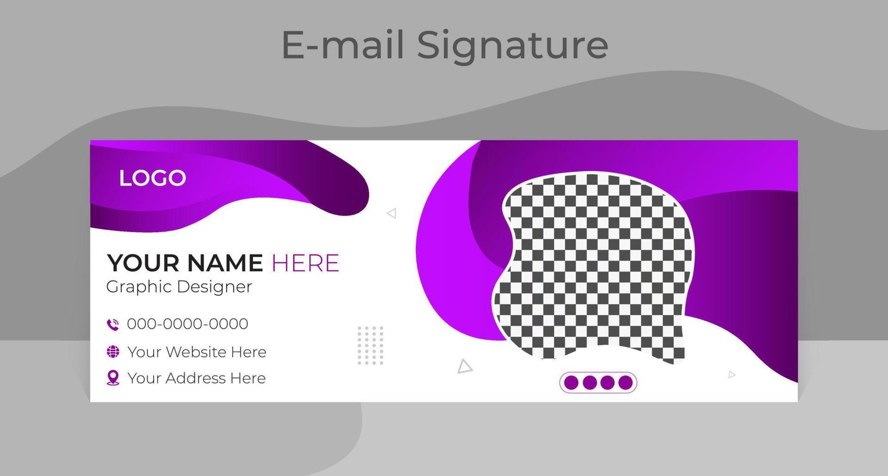 Email signature, email footer template, social media cover or contact card vector