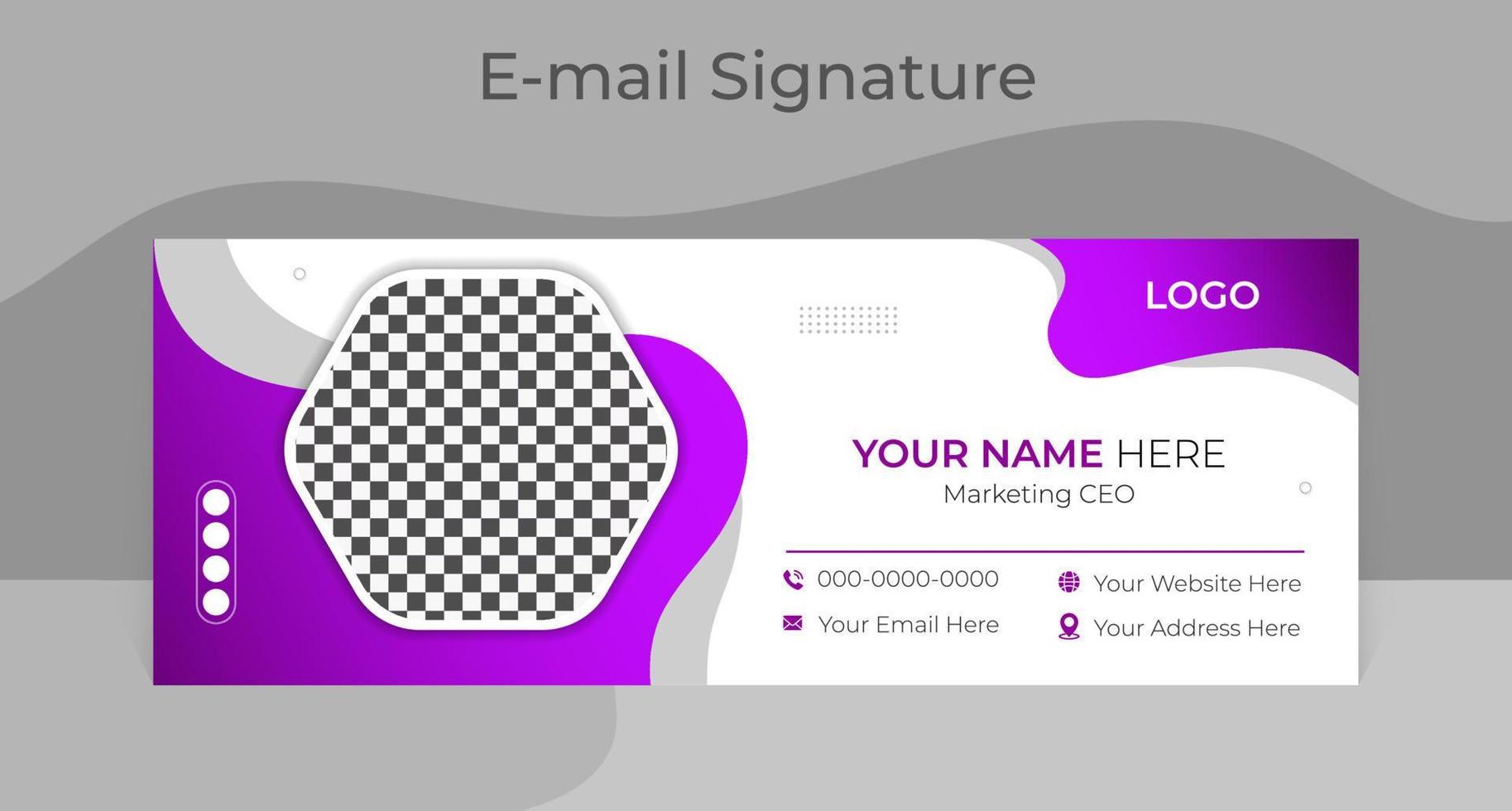 Email signature, email footer template, social media cover or contact card vector