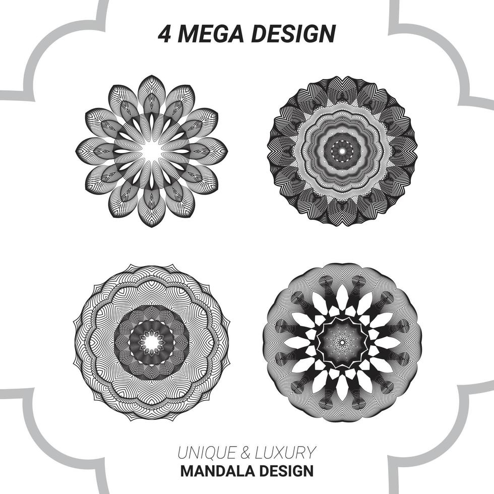 Mandala design with line art vector