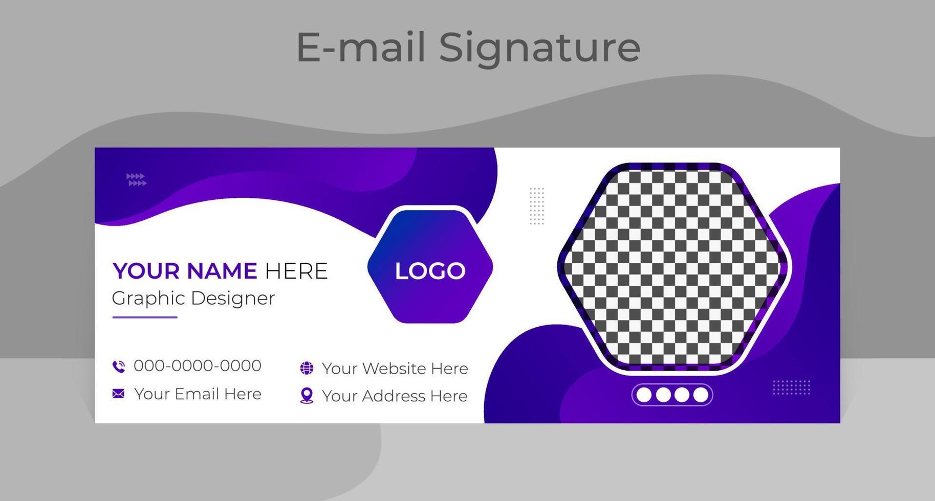 Email signature, email footer template, social media cover or contact card vector