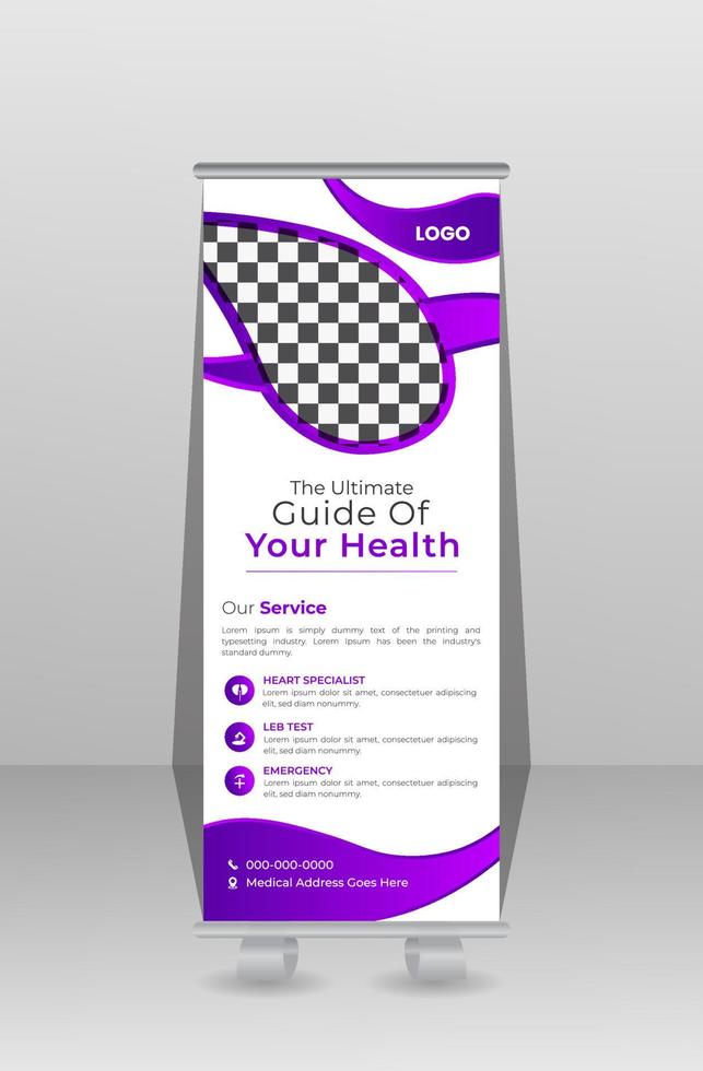Roll up banner, medical roll up banner template, vector
