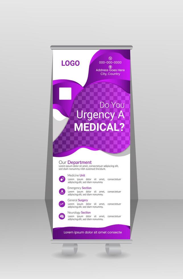 Roll up banner, Medical roll up banner template vector