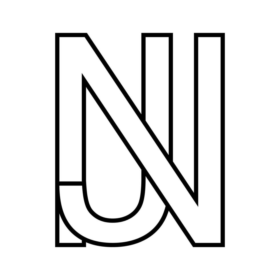 logo firmar Nueva Jersey jn icono doble letras logotipo norte j vector