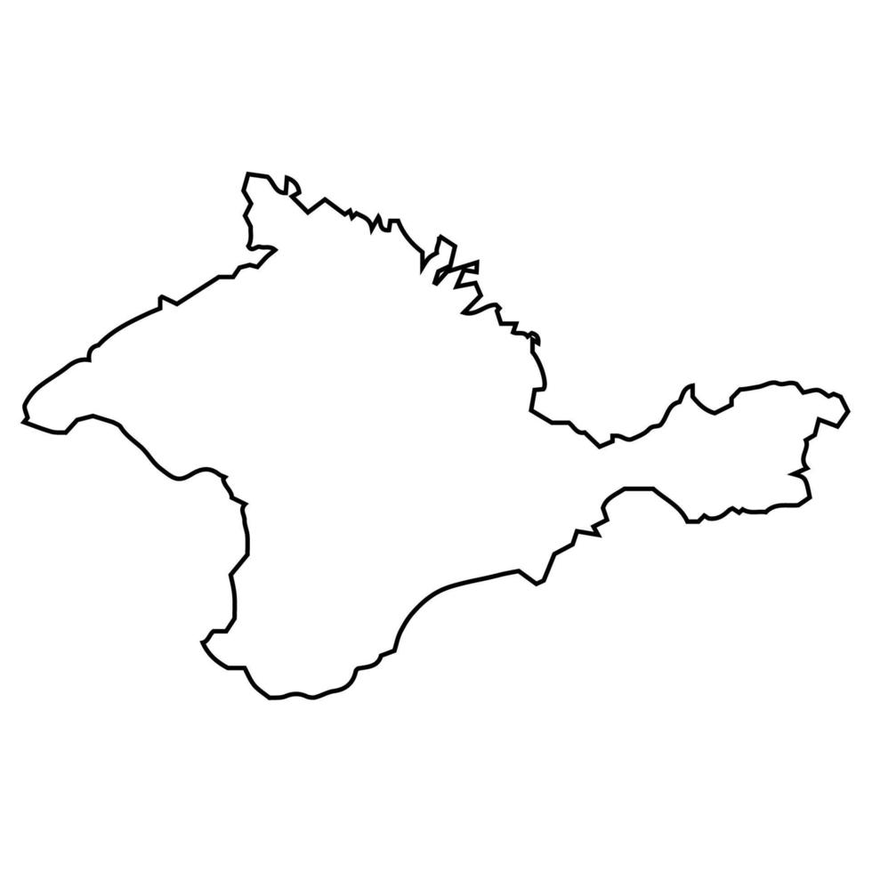 Contours map of the Crimean peninsula, borders of the Republic of Crimea vector