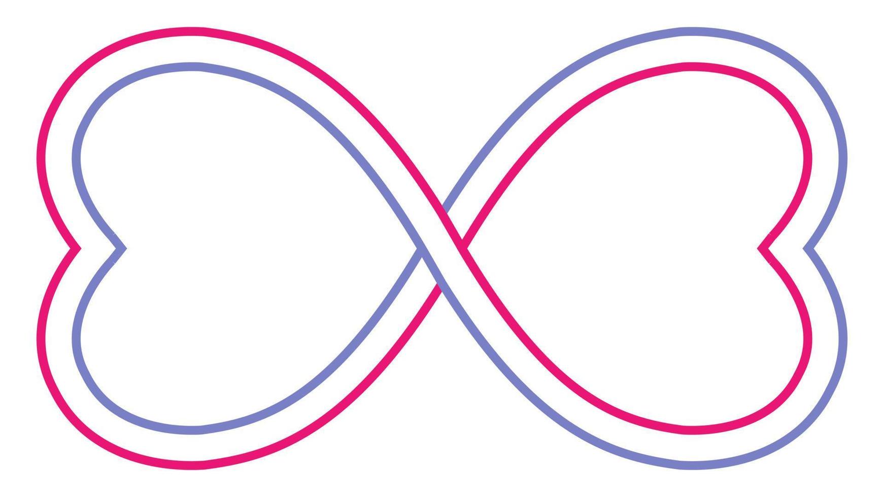 Logo infinity loop love heart yin yang wedding couple happiness vector