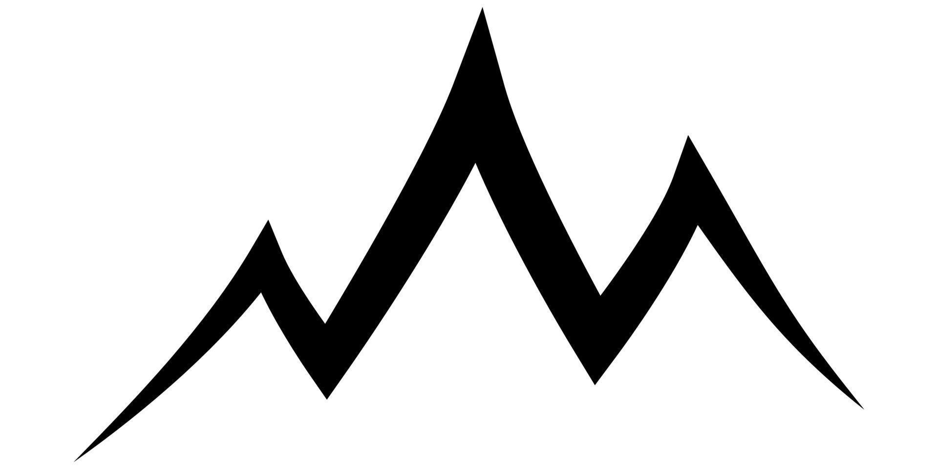 triple montaña cresta icono, montaña esquí turismo logo valores ilustración vector