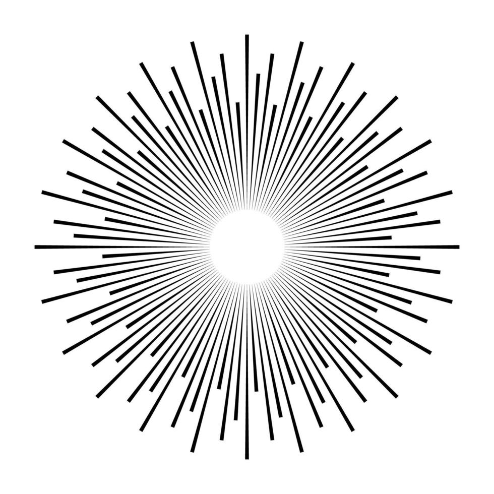 Vintage sun rays monochrome star burst design element starburst stock illustration vector