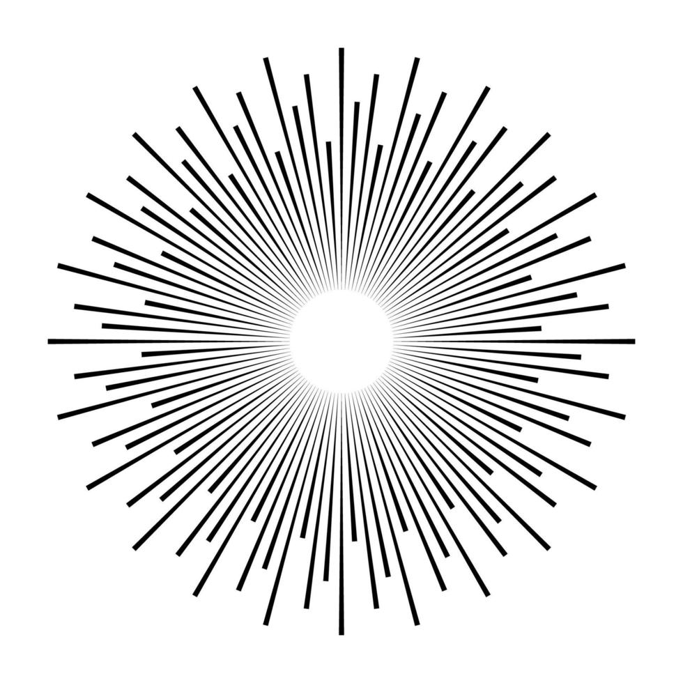 Vintage sun rays monochrome star burst design element starburst stock illustration vector